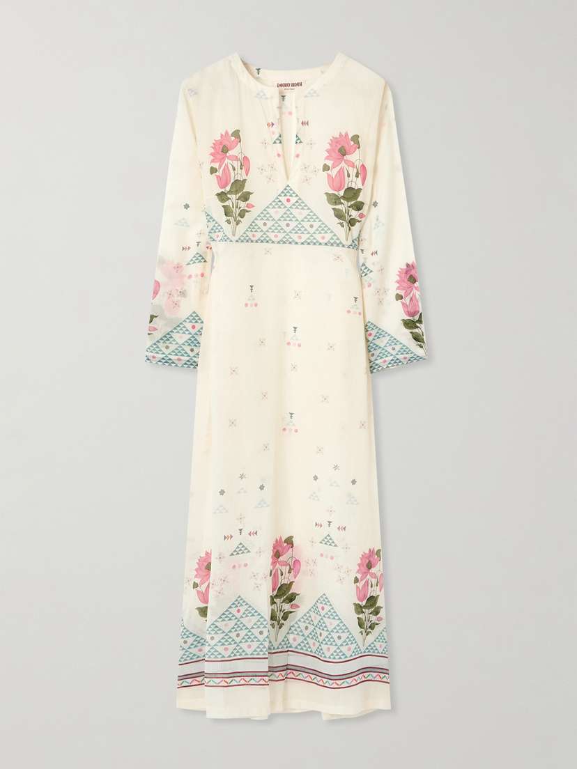 Emporio Sirenuse Giada Printed Cotton-voile Kaftan