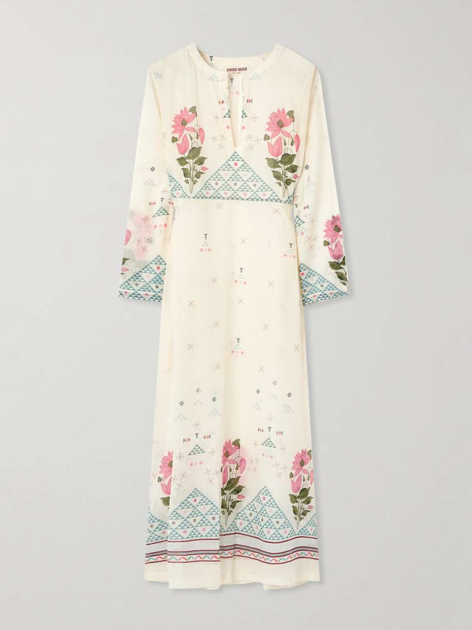 giada printed cotton-voile kaftan