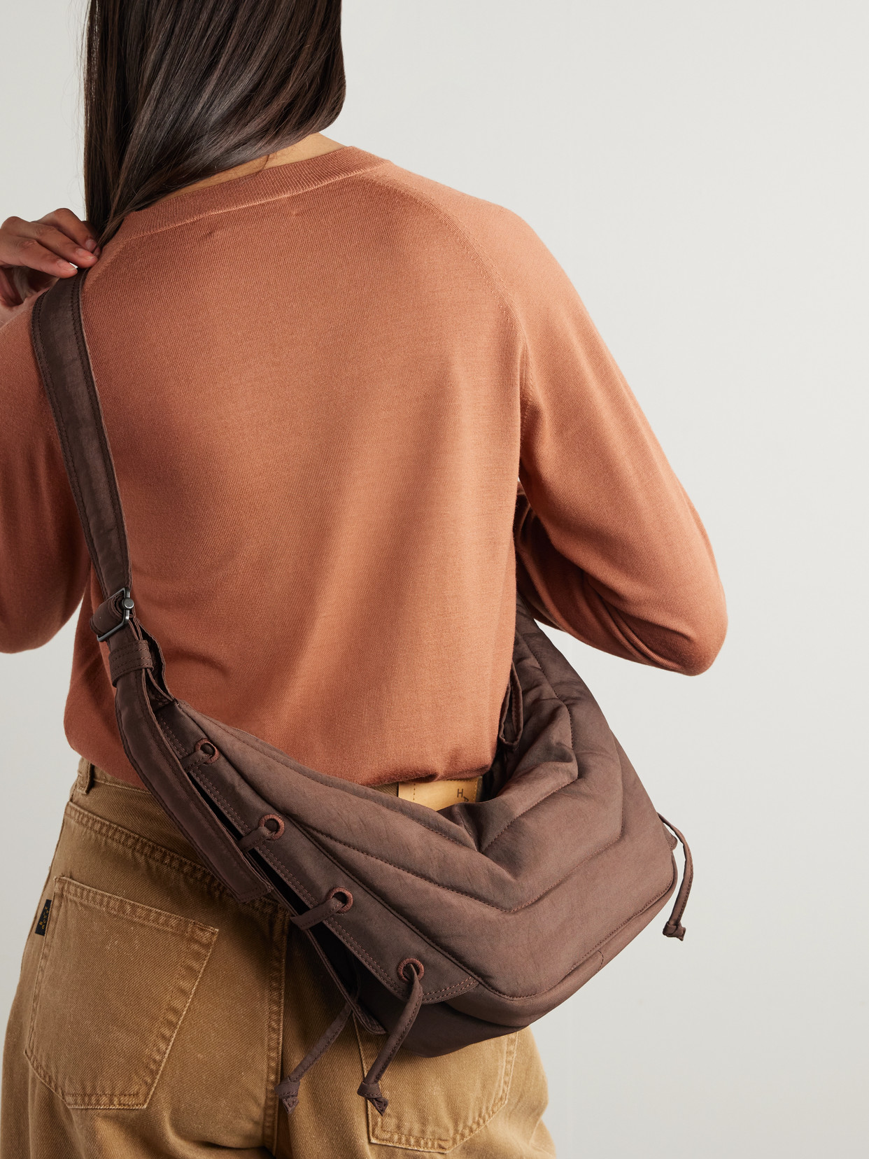 Lemaire Ssense Exclusive Brown Small Soft Game Bag In Brown