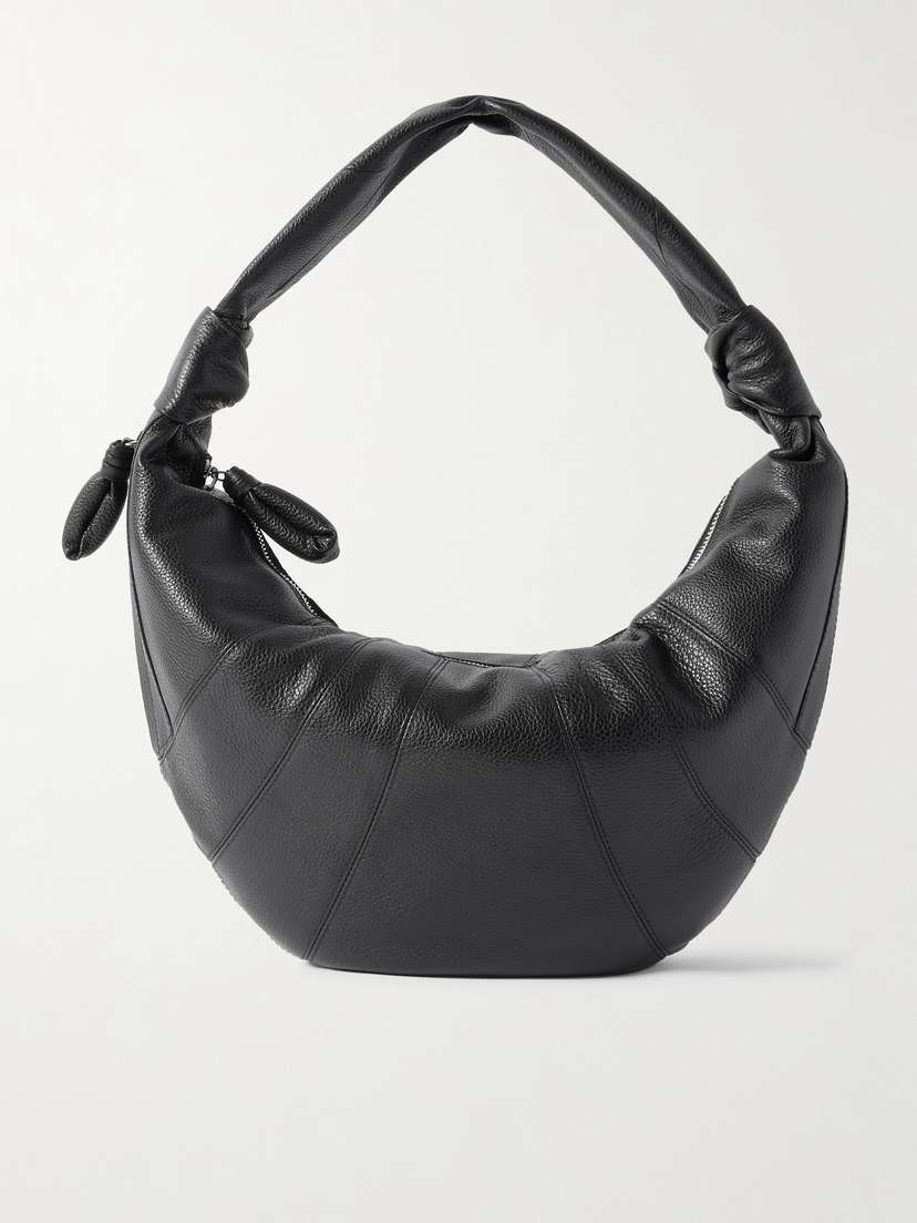 Lemaire Fortune Croissant Paneled Textured-leather Shoulder Bag