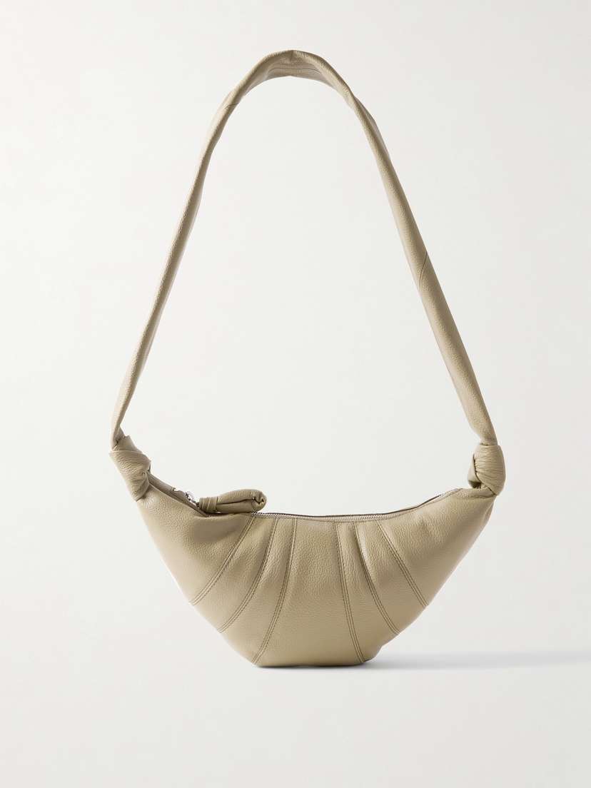 Lemaire Croissant Small Paneled Textured-leather Shoulder Bag