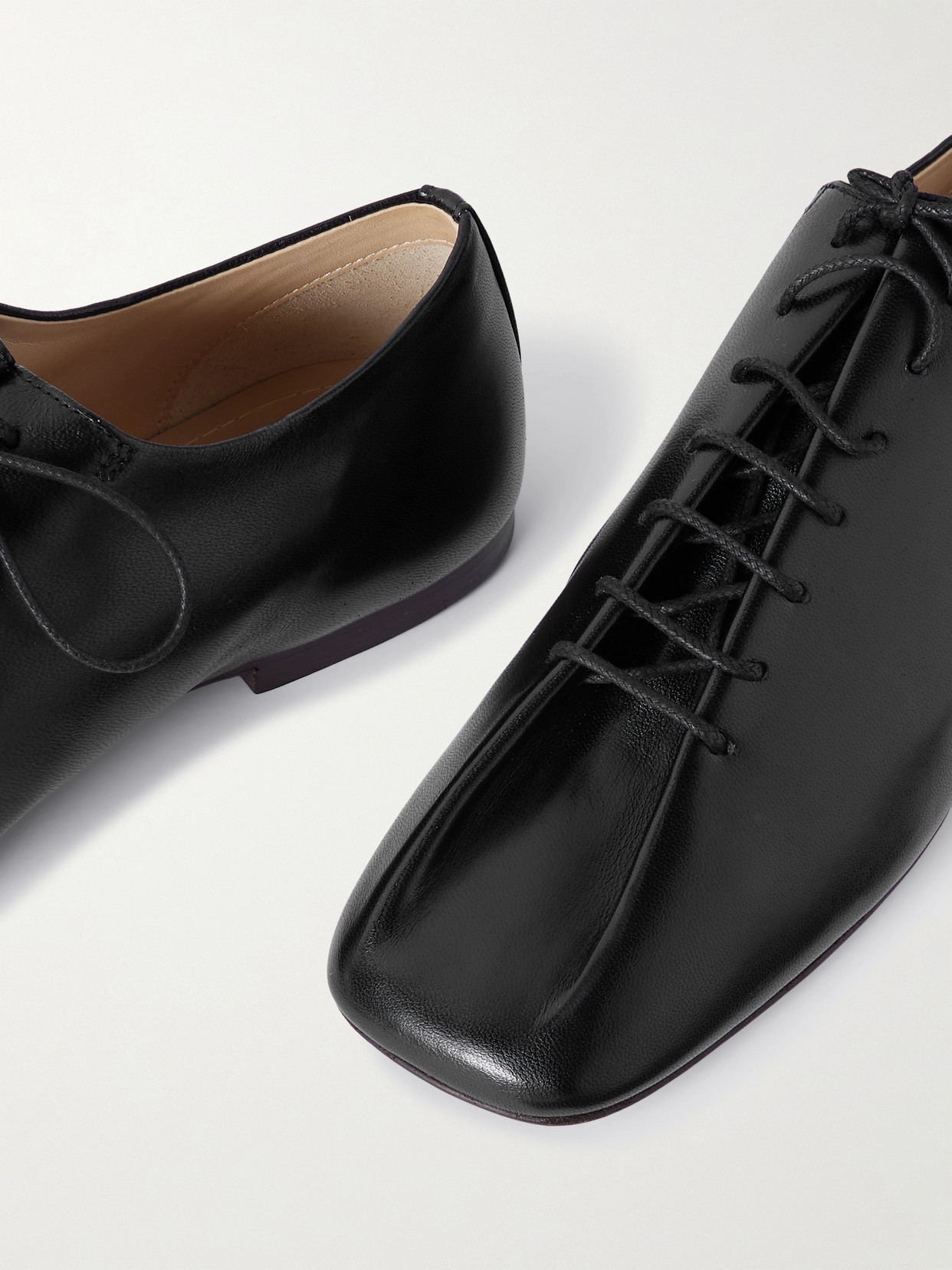 Lemaire Square-toe Lace-up Shoes In Black