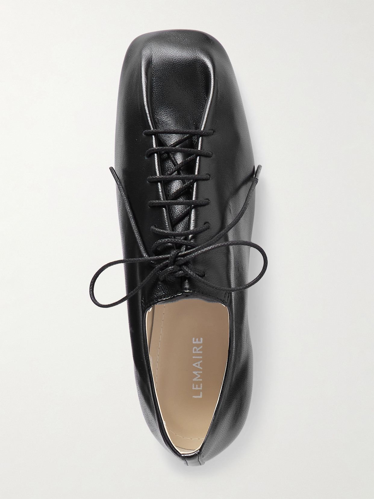 Lemaire Square-toe Lace-up Shoes In Black