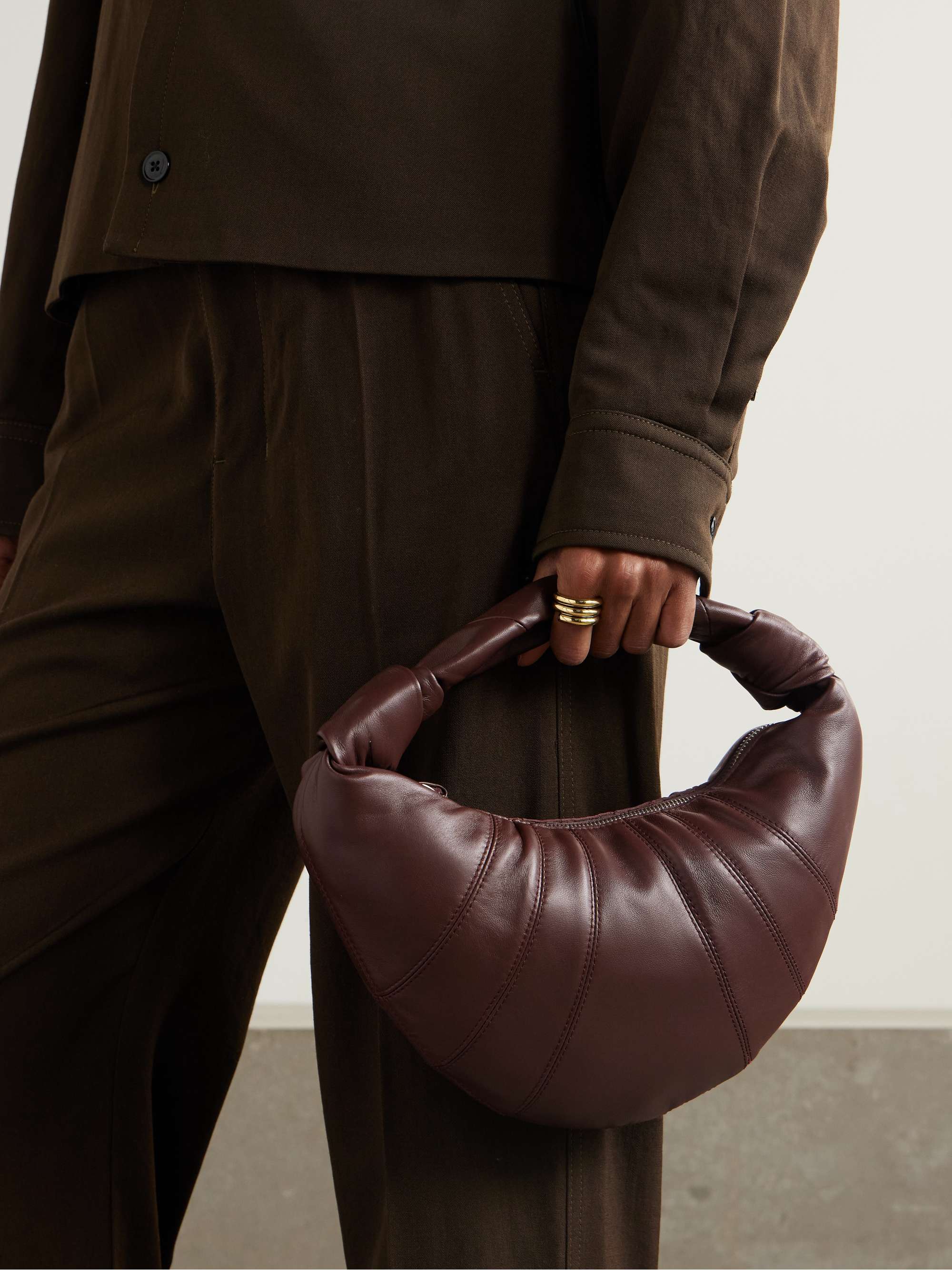 LEMAIRE Mini Fortune Croissant paneled leather shoulder bag