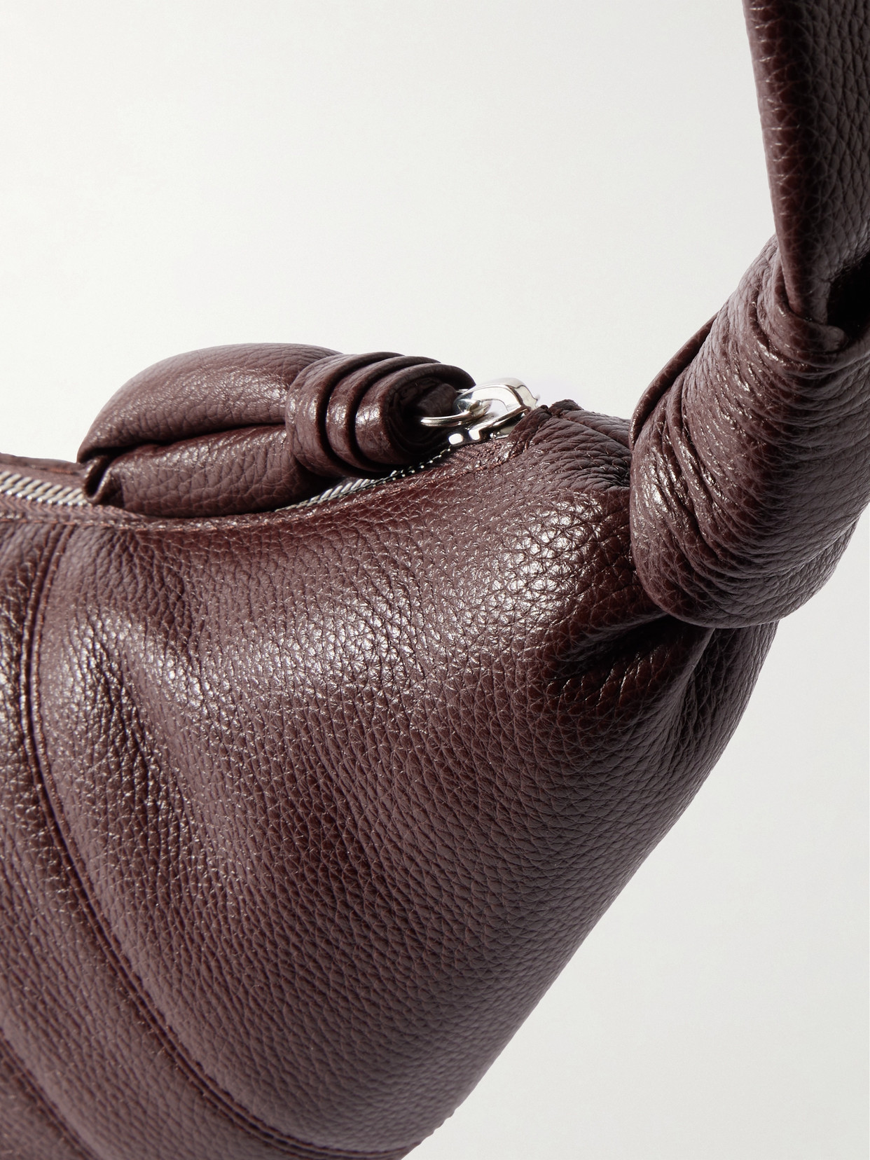 Lemaire Croissant Small Paneled Textured-leather Shoulder Bag In Brown