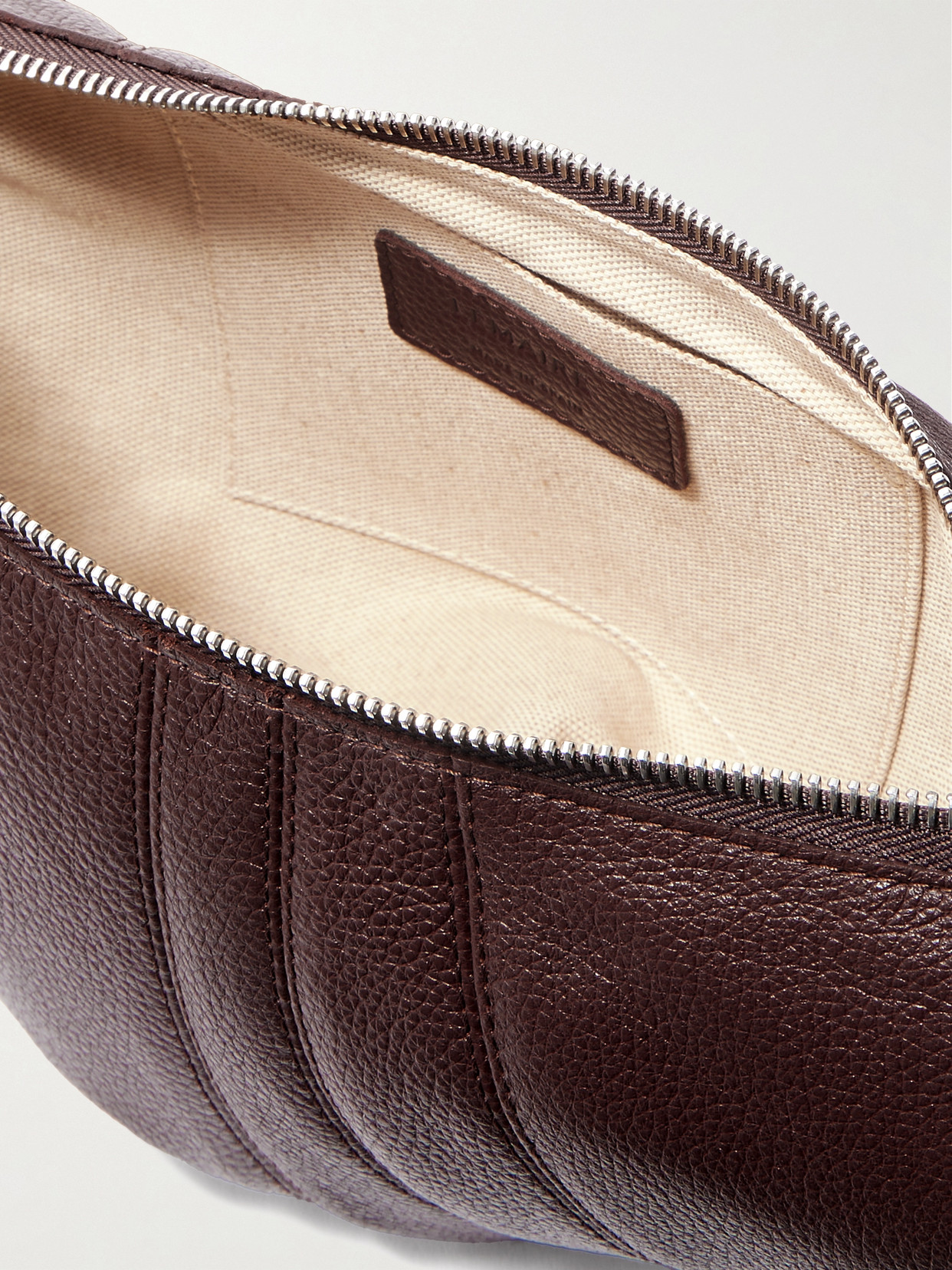 Lemaire Croissant Small Paneled Textured-leather Shoulder Bag In Brown