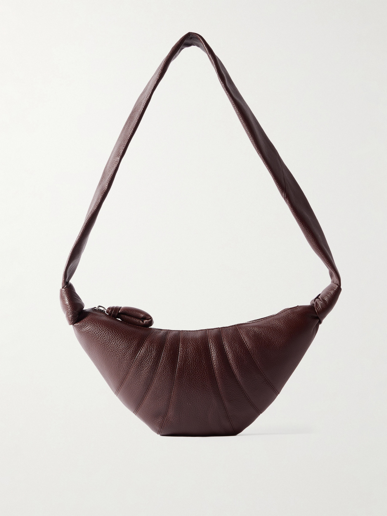 Lemaire Croissant Small Paneled Textured-leather Shoulder Bag In Brown