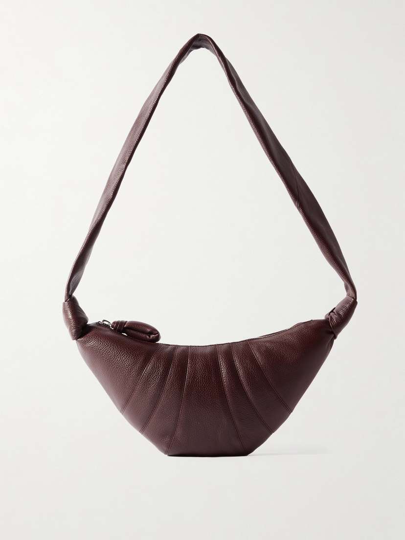 Lemaire Croissant Small Paneled Textured-leather Shoulder Bag