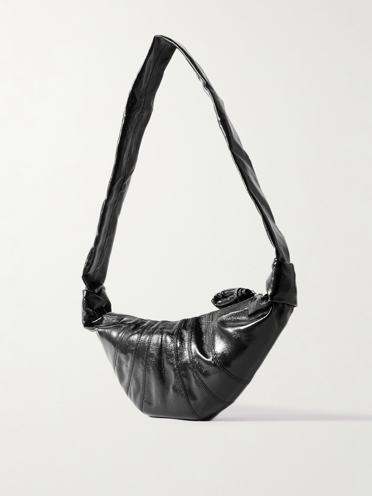 Lemaire Womens Truffle Croissant Small Coated-cotton Shoulder Bag In Black