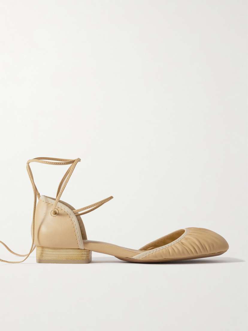 Lemaire Ruched Leather Ballet Flats