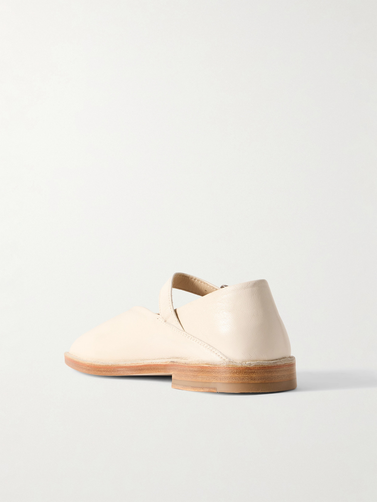 Lemaire Leather Ballet Flats In White