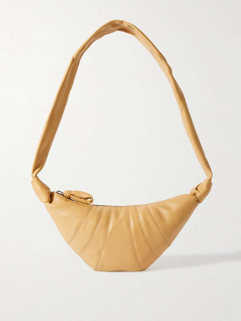 Lemaire Croissant Small Paneled Leather Shoulder Bag