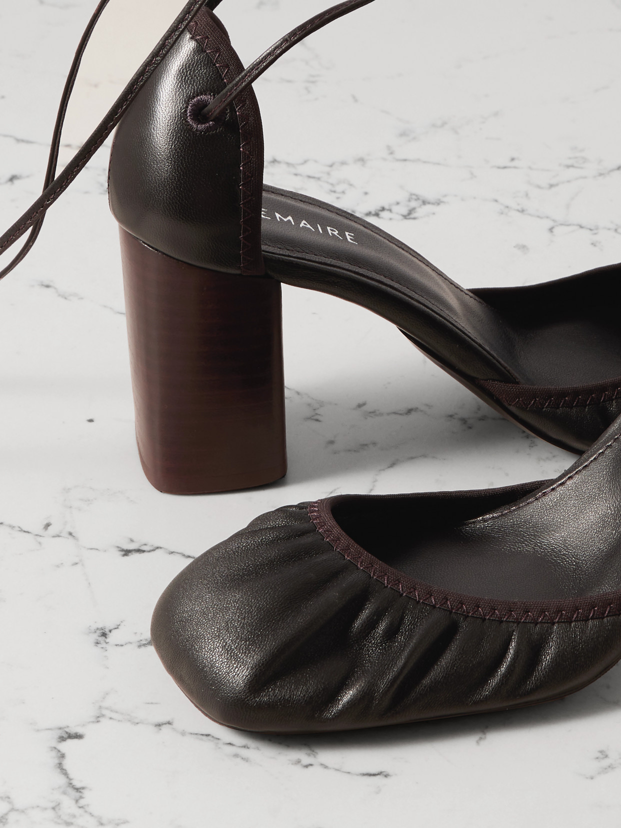 Lemaire 85mm Micro Leather Pumps In Brown