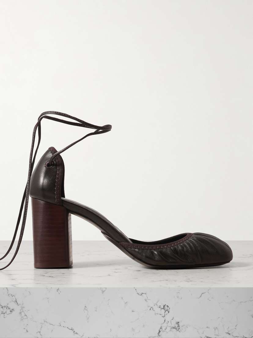 Lemaire Micro Ballerina Ruched Leather Pumps