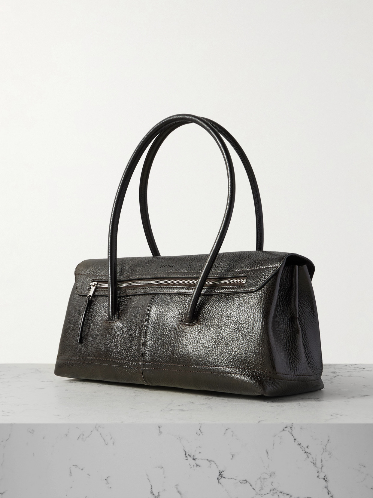 Lemaire Gear Leather Shoulder Bag In Brown