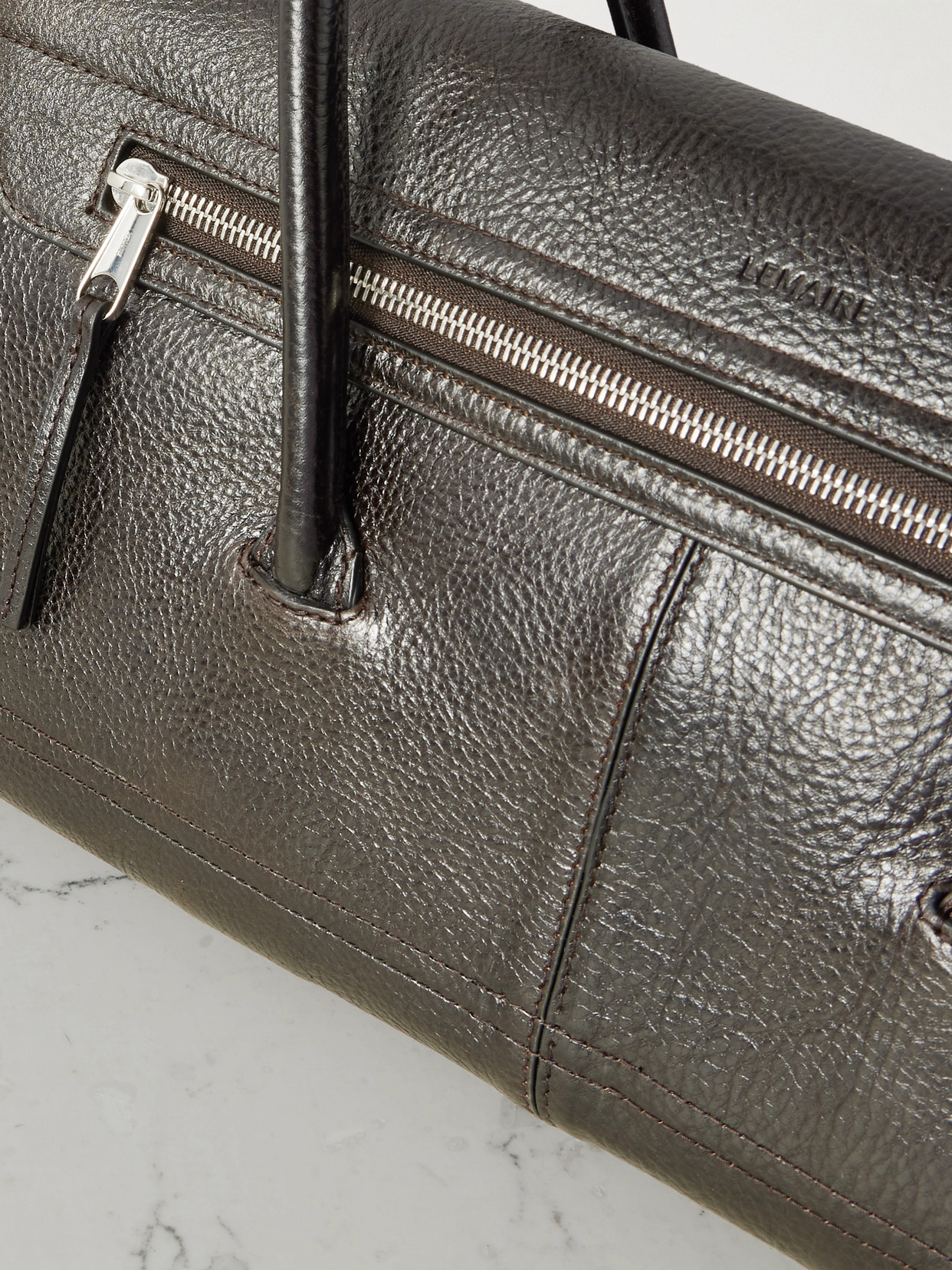 Lemaire Gear Leather Shoulder Bag In Brown