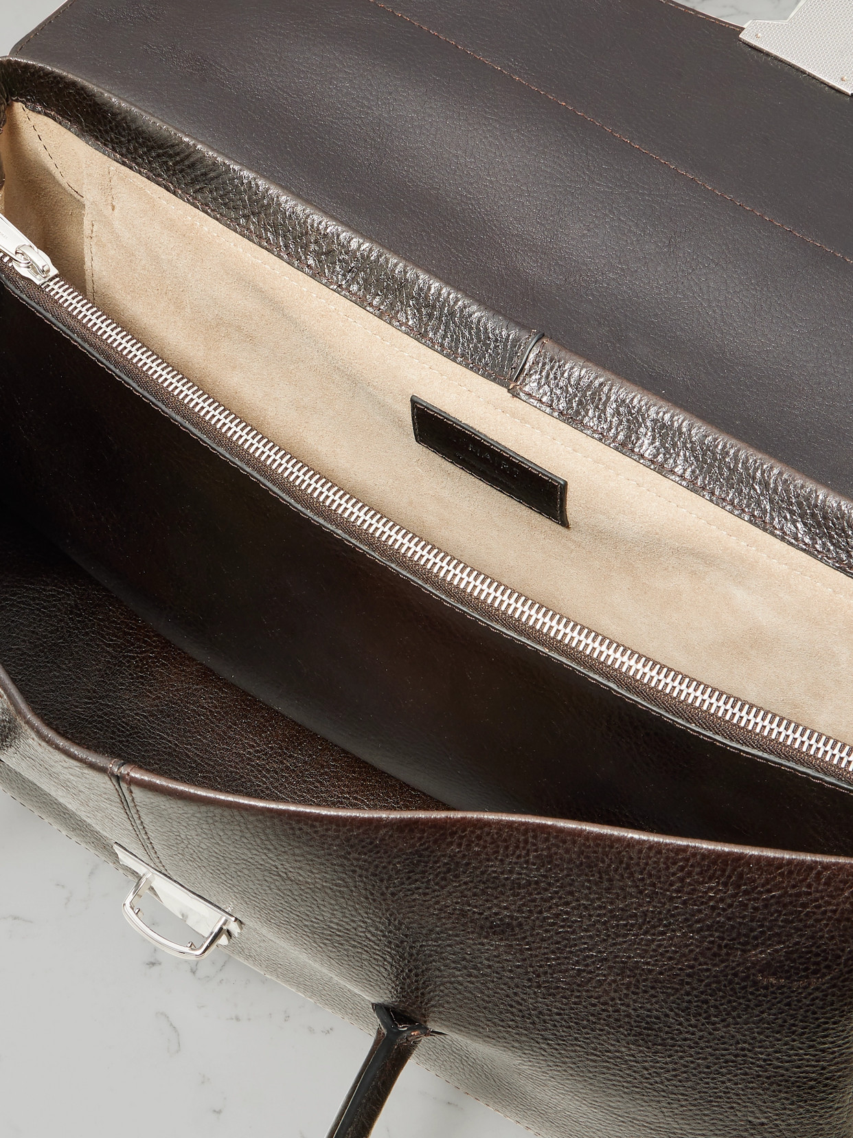 Lemaire Gear Leather Shoulder Bag In Brown