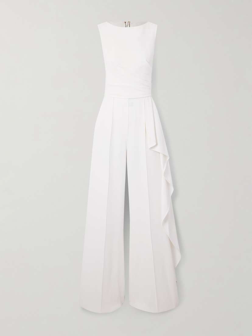 Elie Saab Draped Cady Jumpsuit