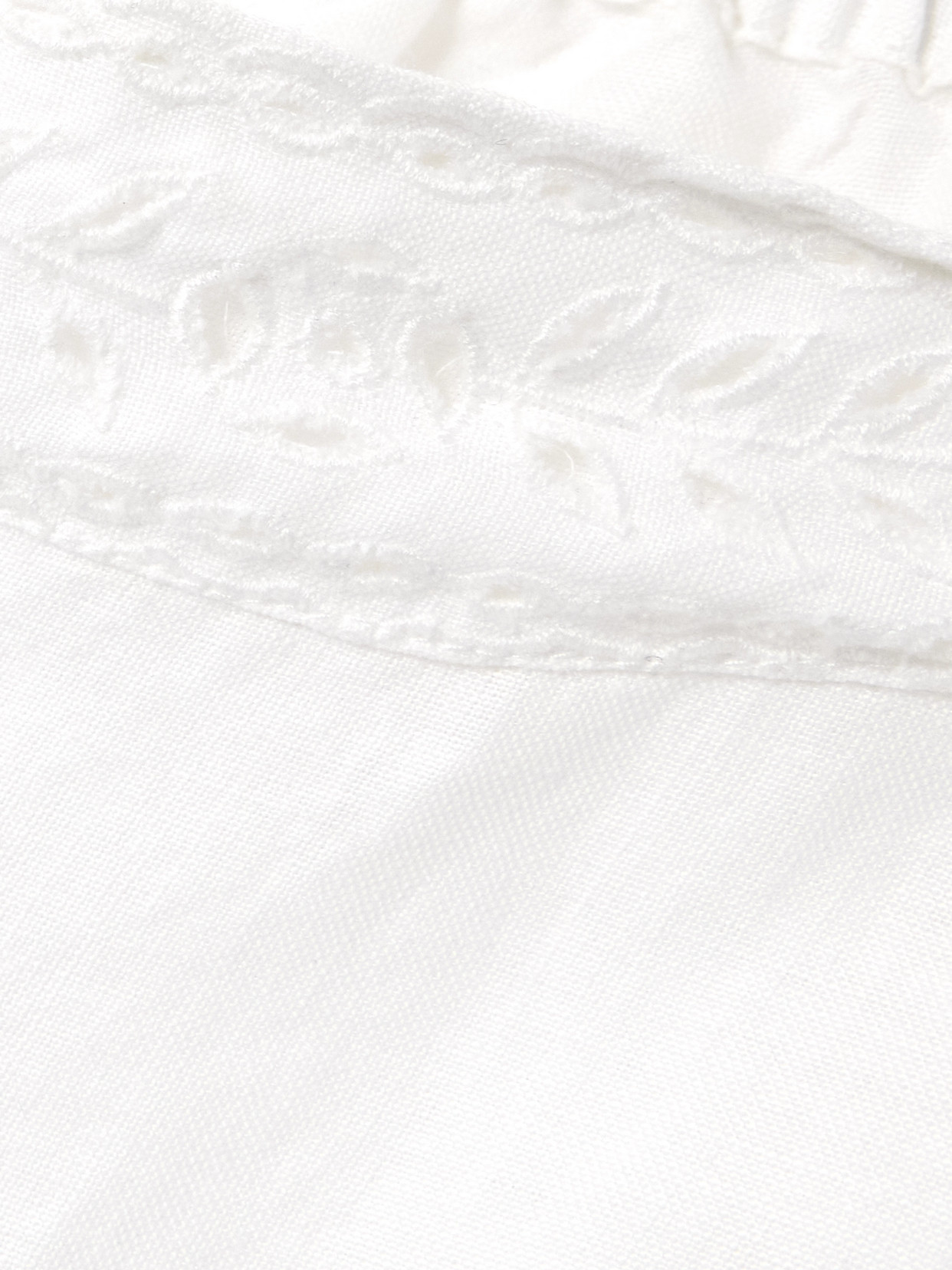 Bode Belvoir Broderie Anglaise Linen Straight-leg Pants In White