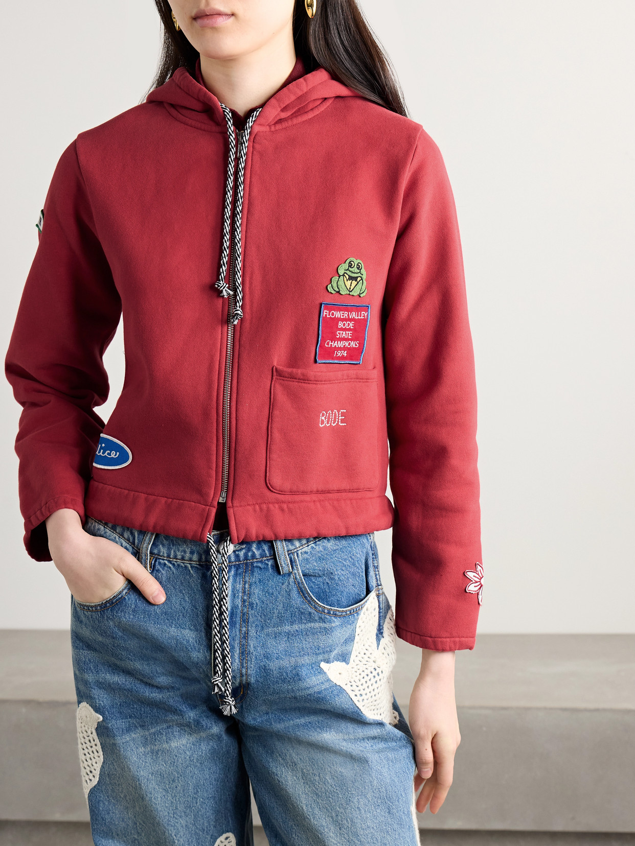Bode Camper Hoodie In Red