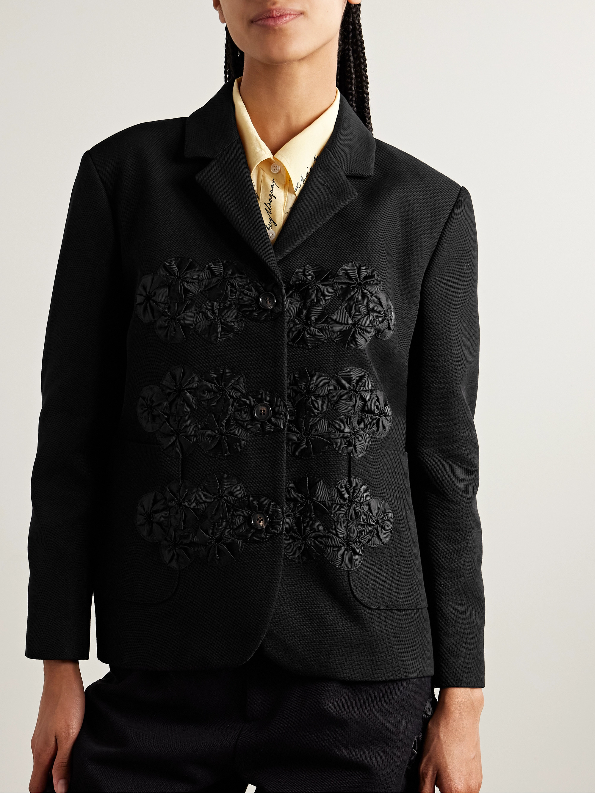 Bode Ribbon Garland grosgrain-trimmed cotton-twill jacket
