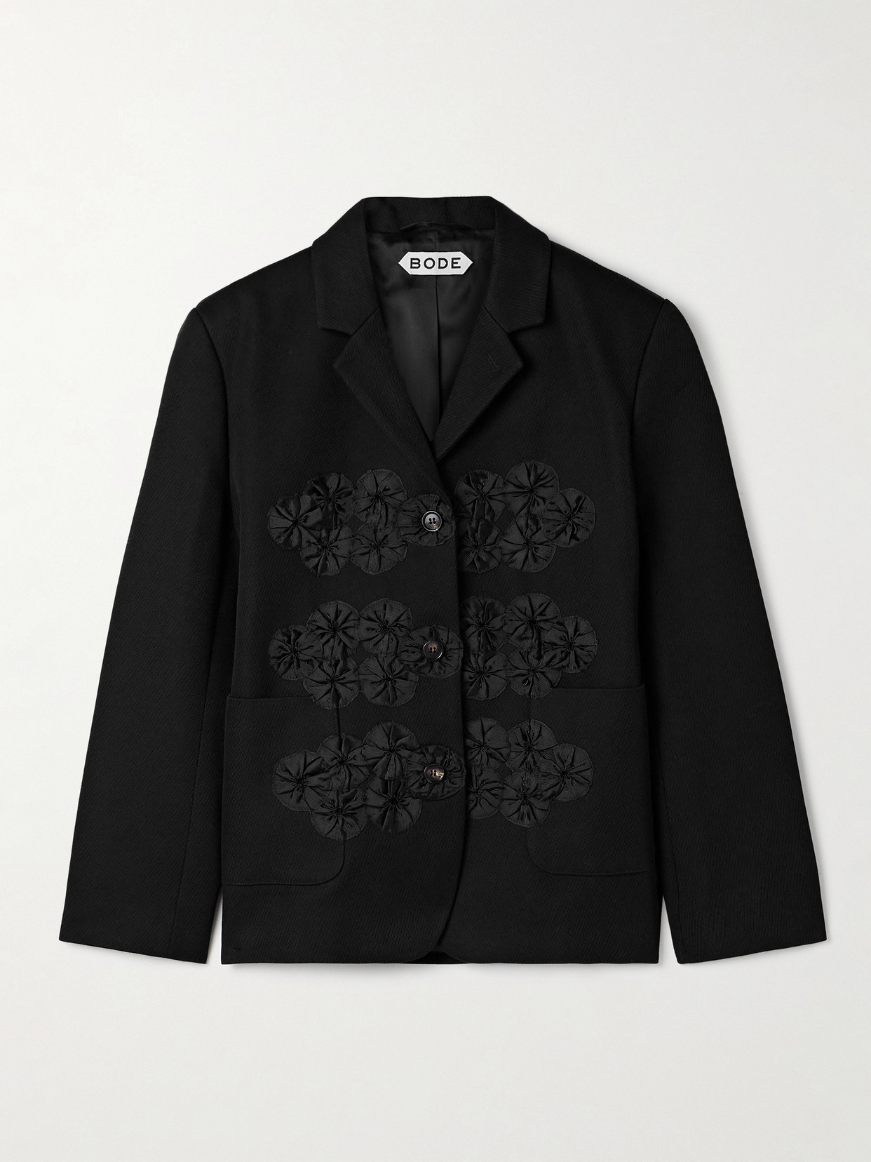 Bode Ribbon Garland Grosgrain-trimmed Cotton-twill Jacket