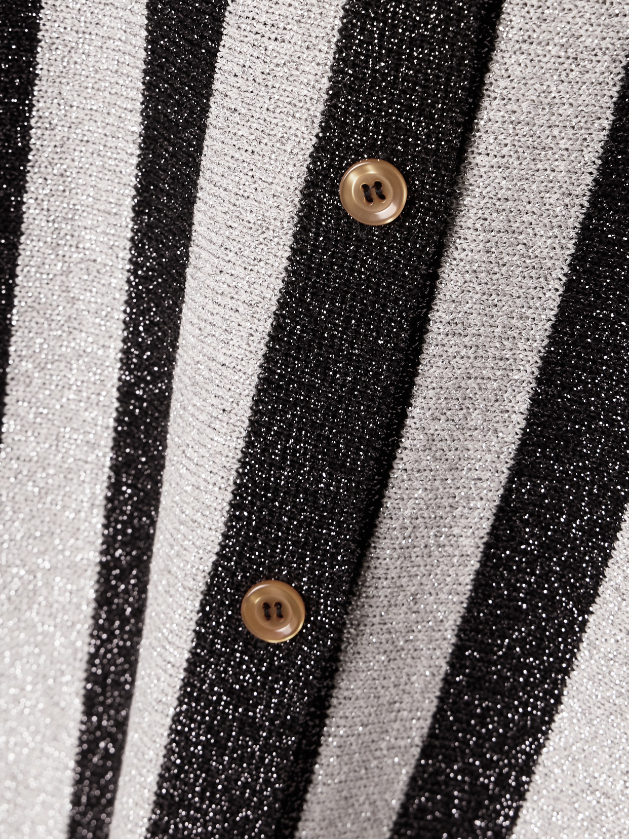 Bode Grandstand Metallic Striped Knitted Cardigan In Black