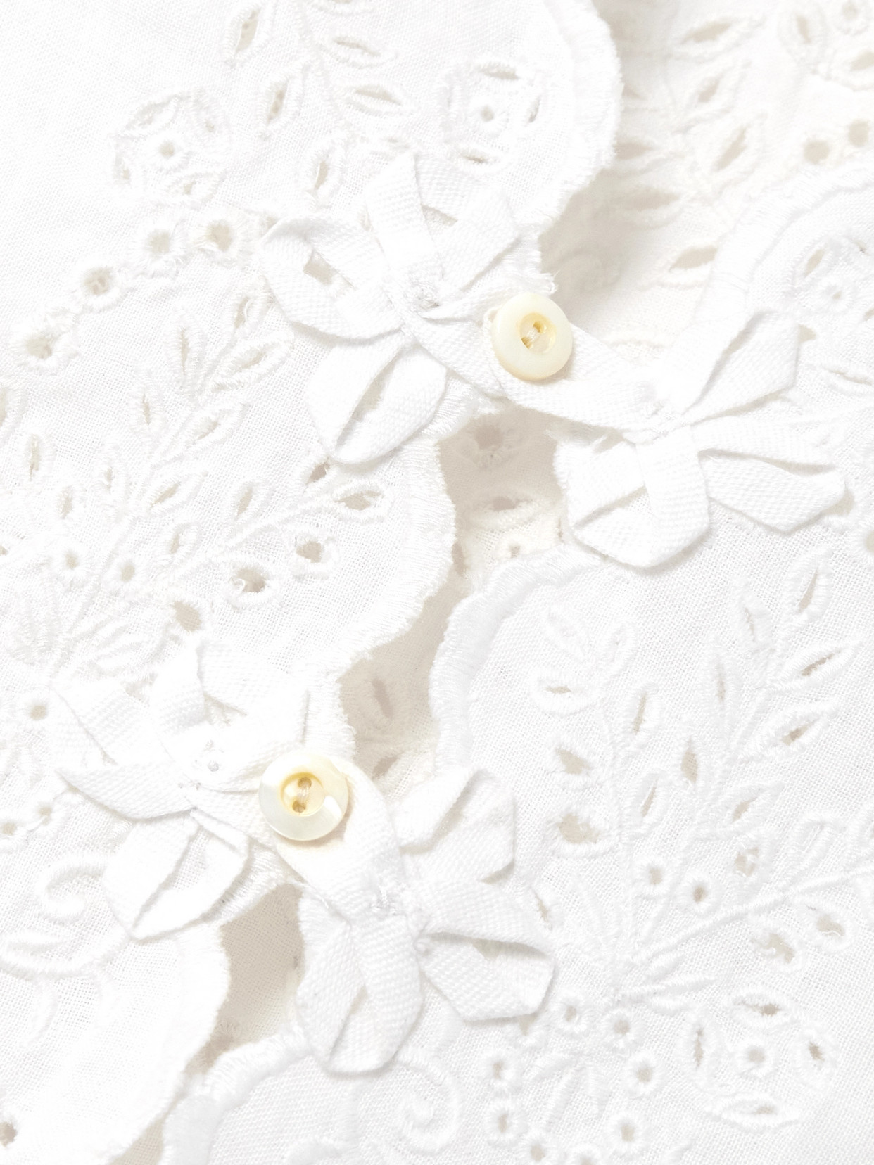 Bode Belvoir Broderie Anglaise Linen Top In White