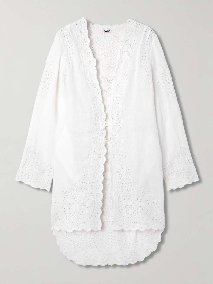 BODE Belvoir Broderie Anglaise Linen Top