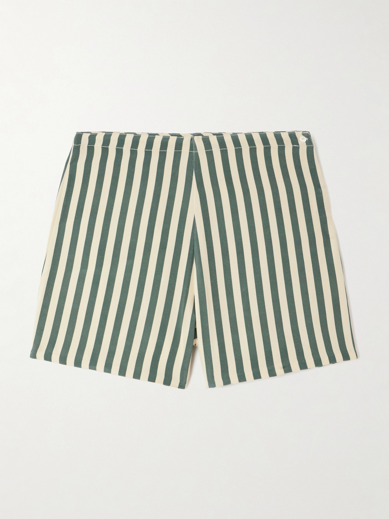 BODE - Soda Striped Silk Shorts - Green