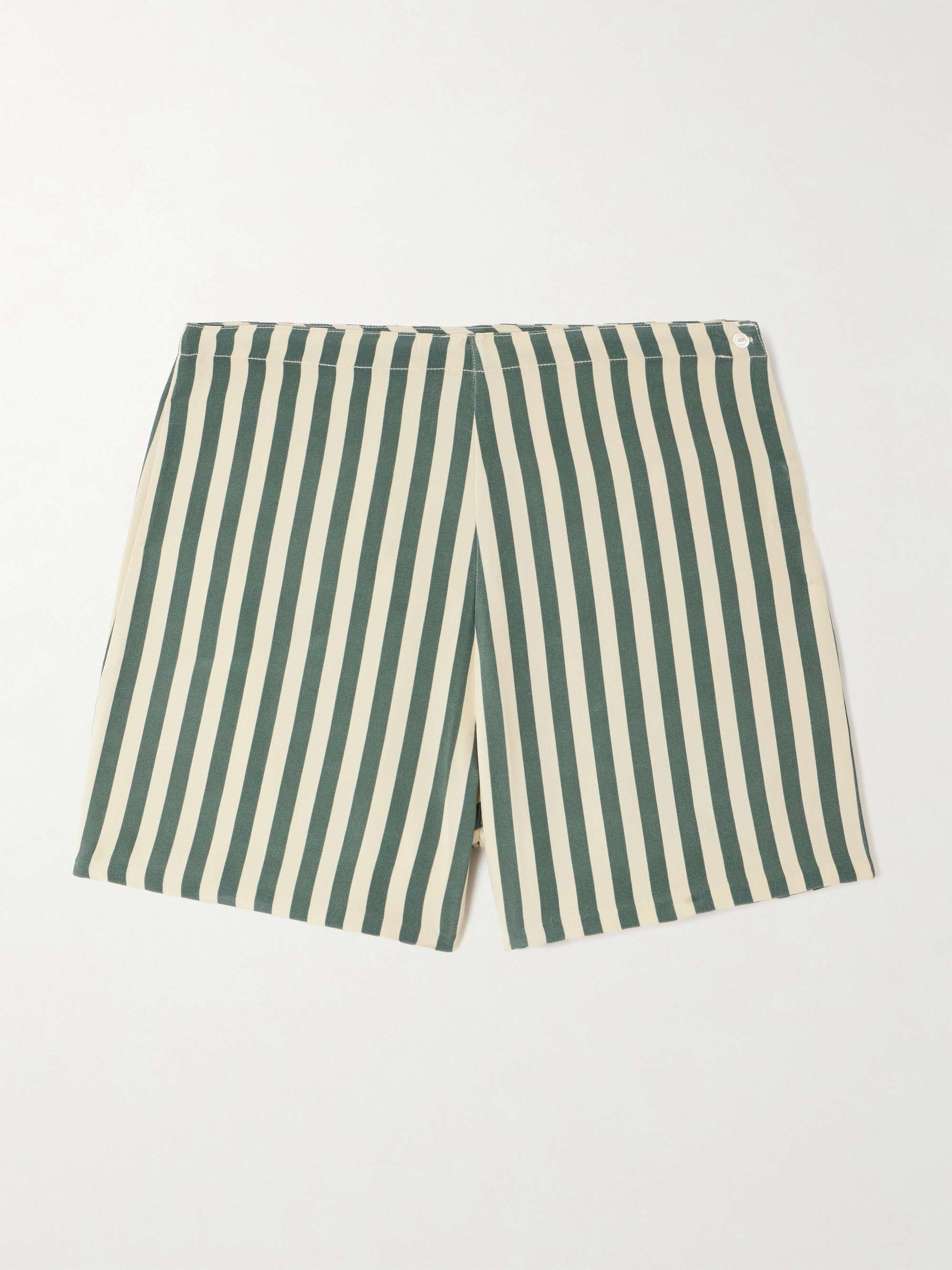 BODE シルク ショートパンツ ストライプ柄 | NET-A-PORTER BODE シルク ショートパンツ ストライプ柄 | NET-A-PORTER