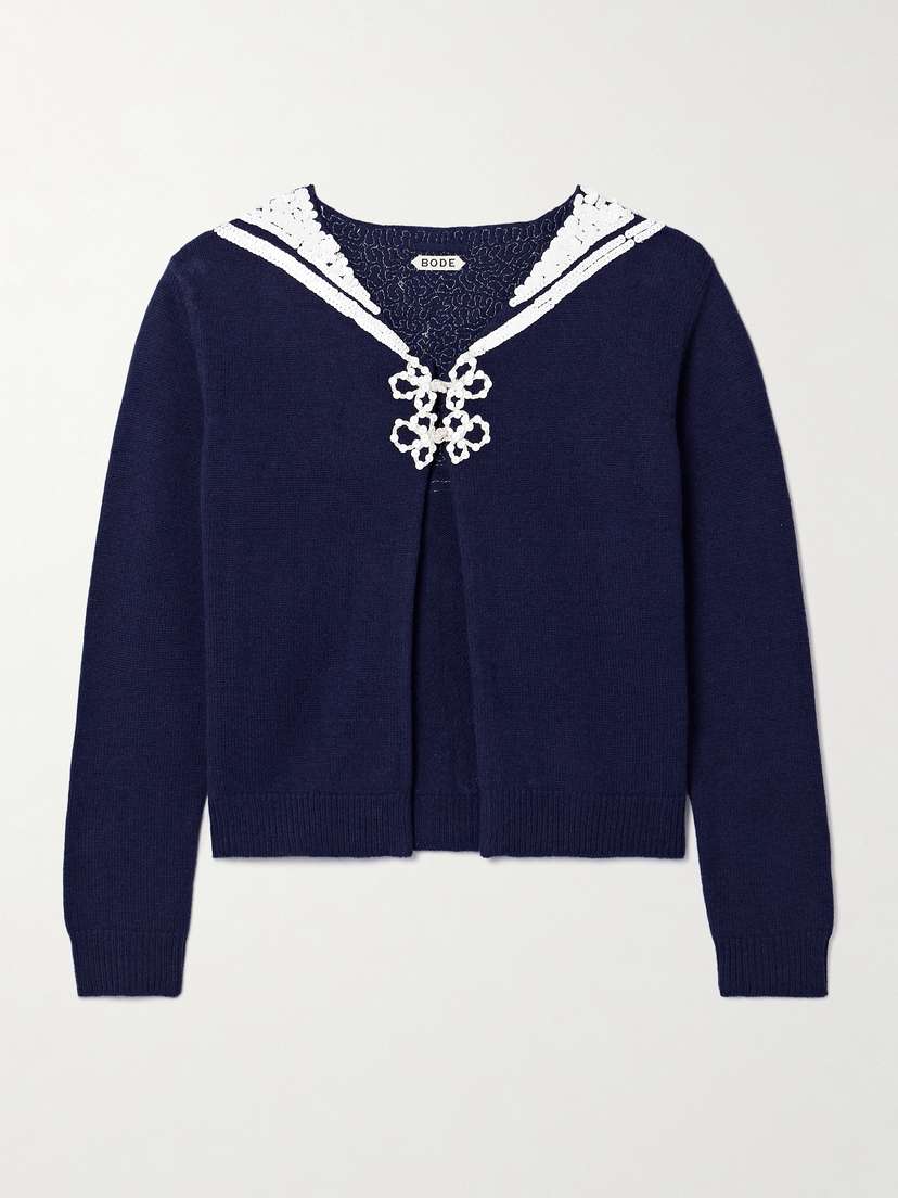 BODE Astoria Sequin-embellished Wool And Cashmere-blend Cardigan