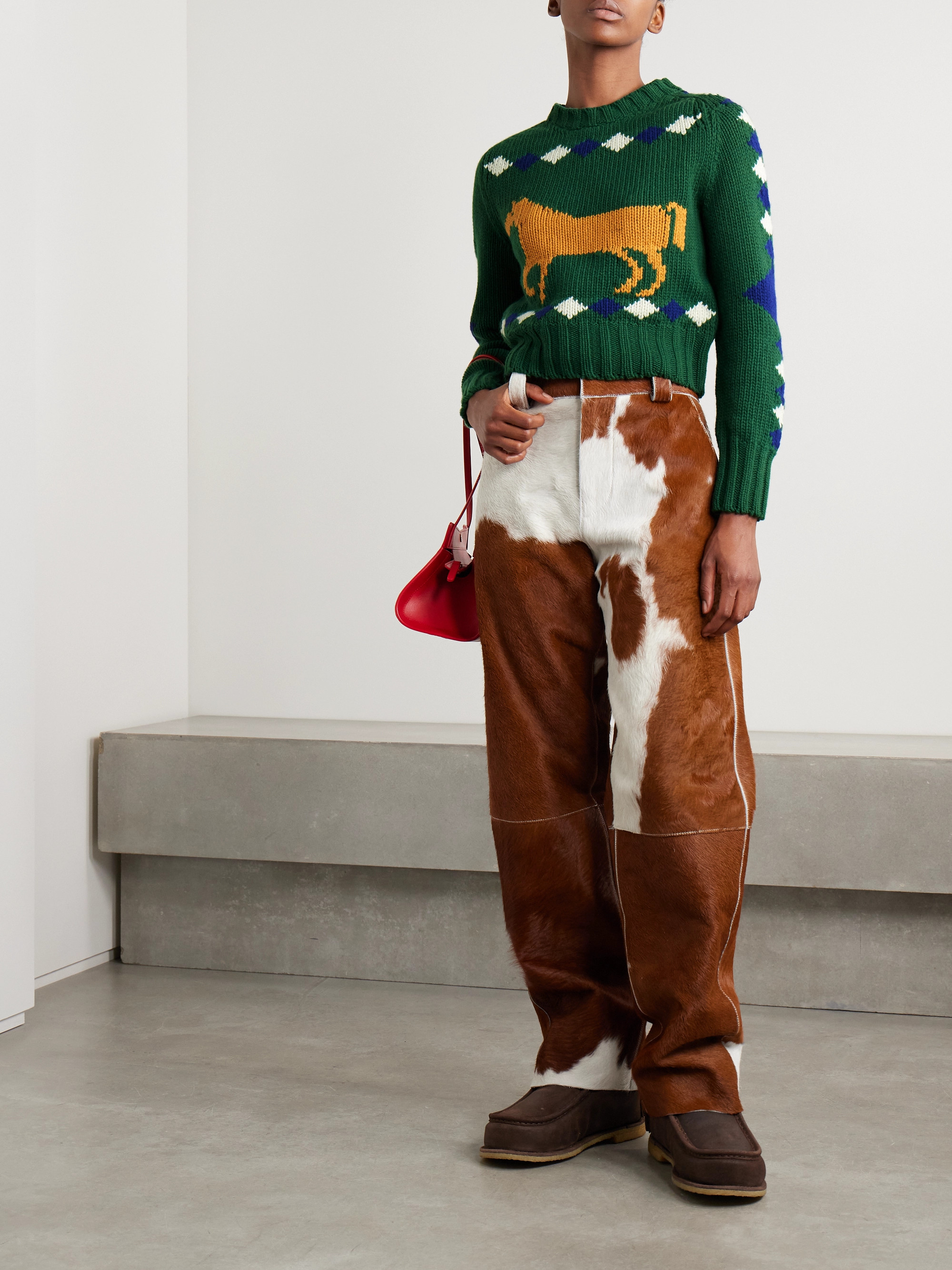 Bode Diamond Corral intarsia wool sweater