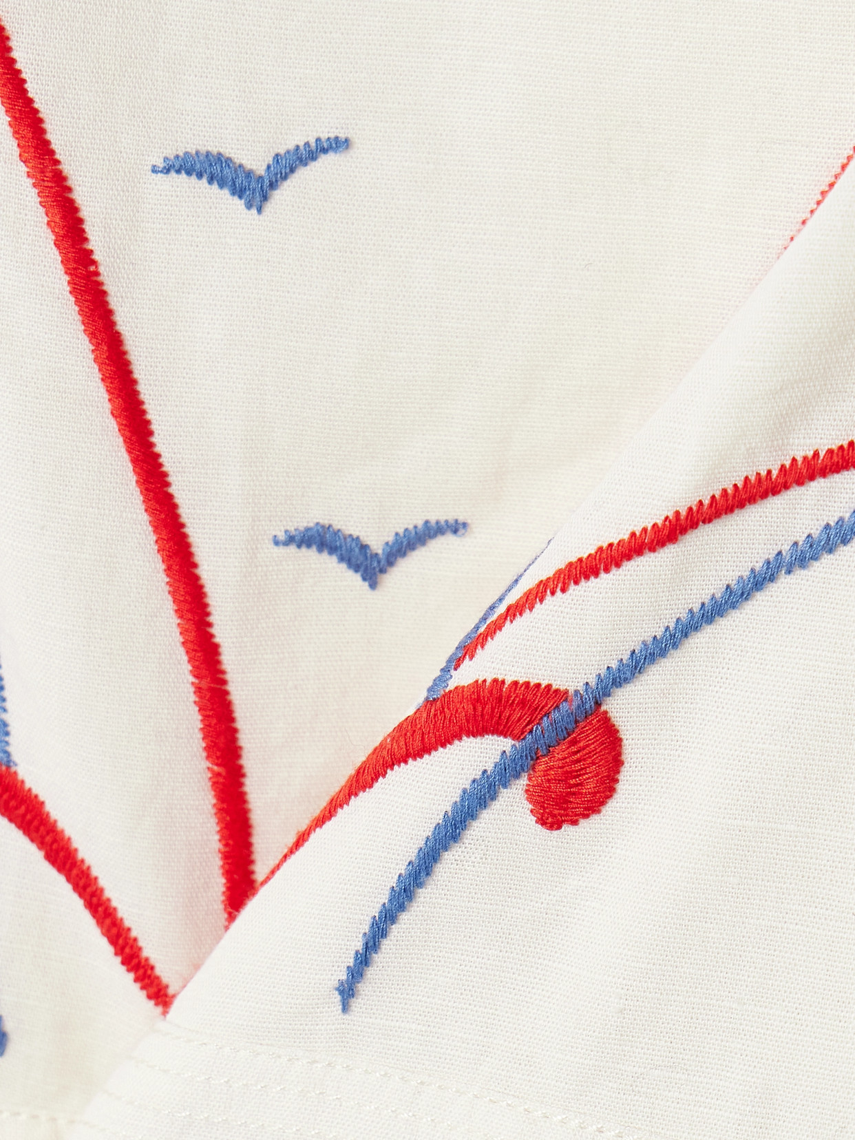 Bode Embroidered Cotton And Linen-blend Jumpsuit In Cream