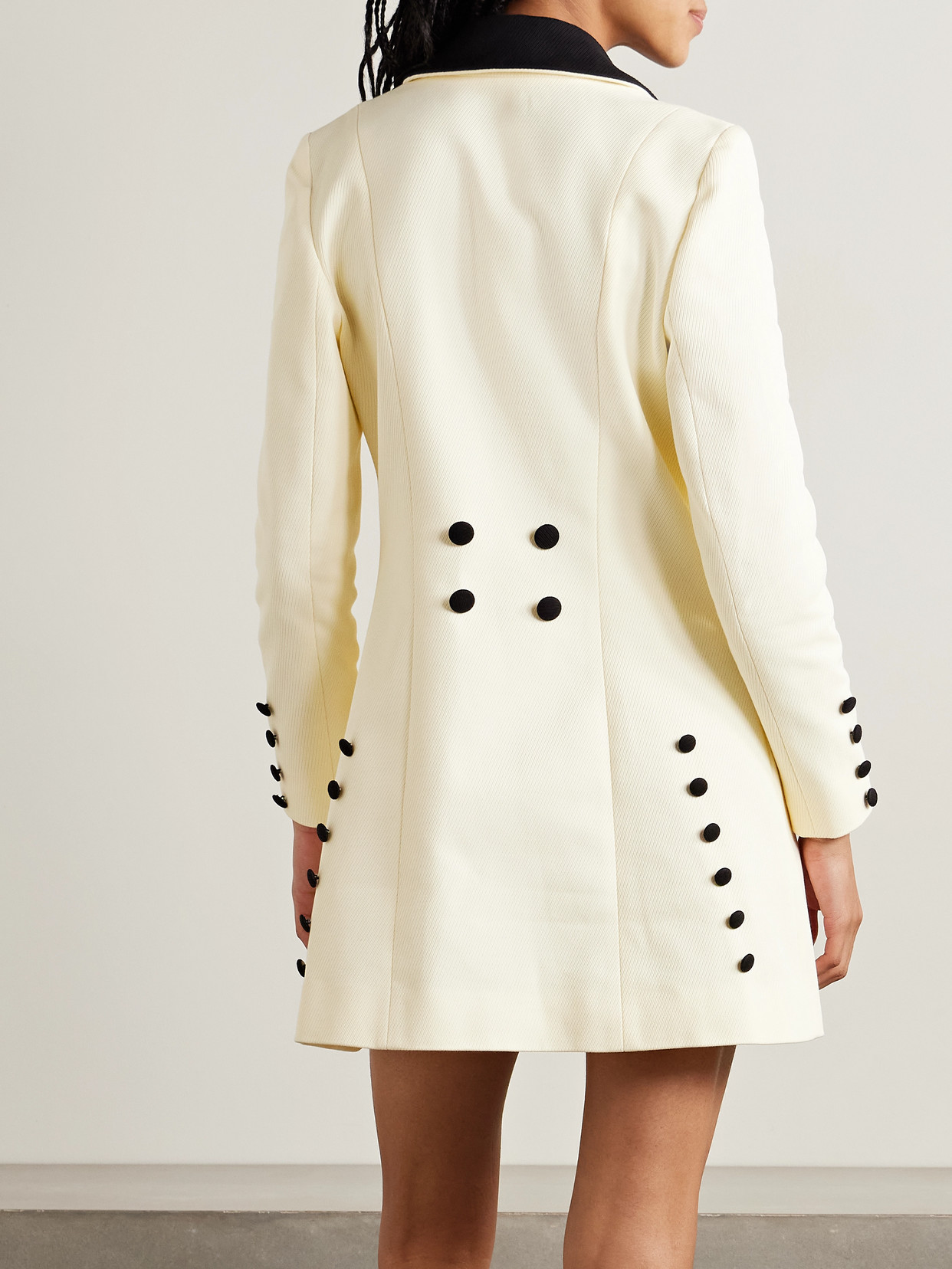 Bode Seymour Two-tone Cotton-twill Mini Dress