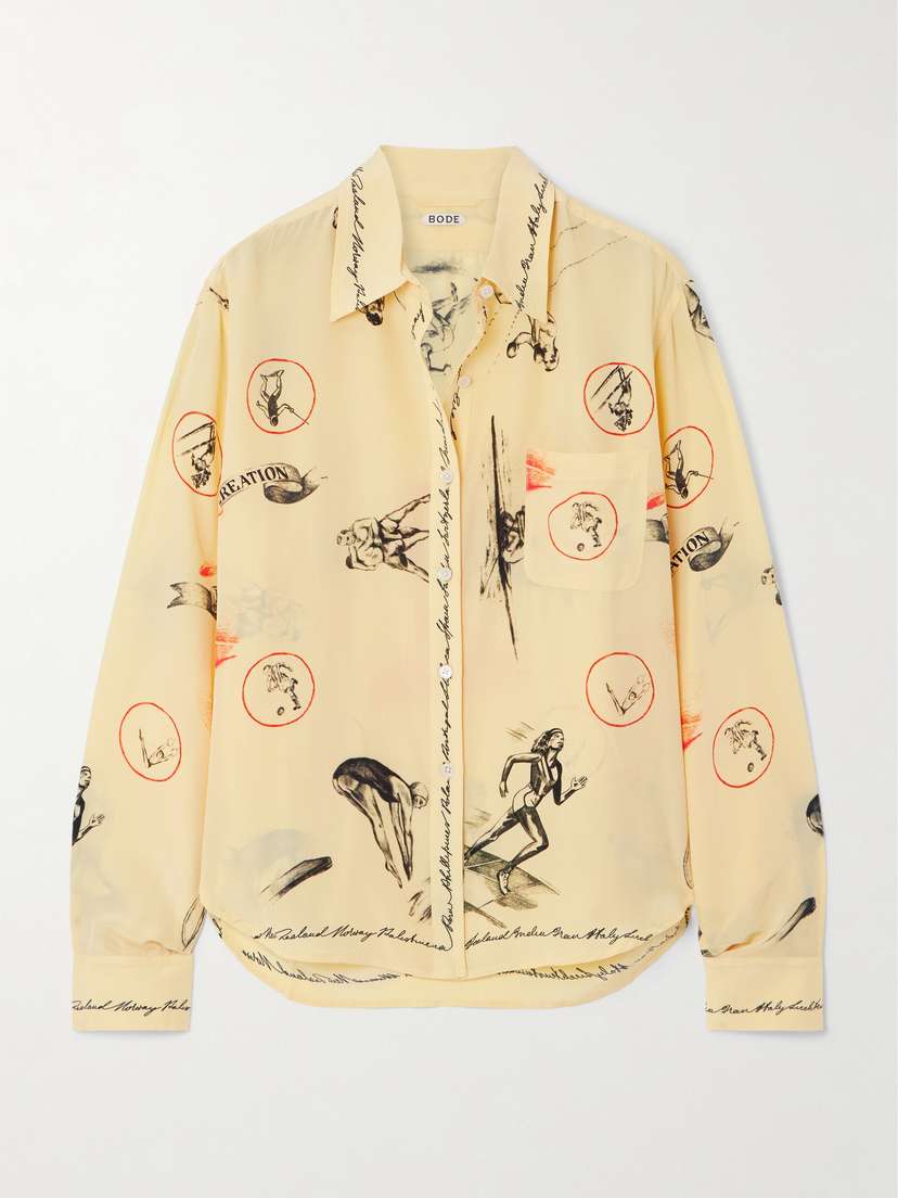 BODE Games Printed Silk-voile Shirt