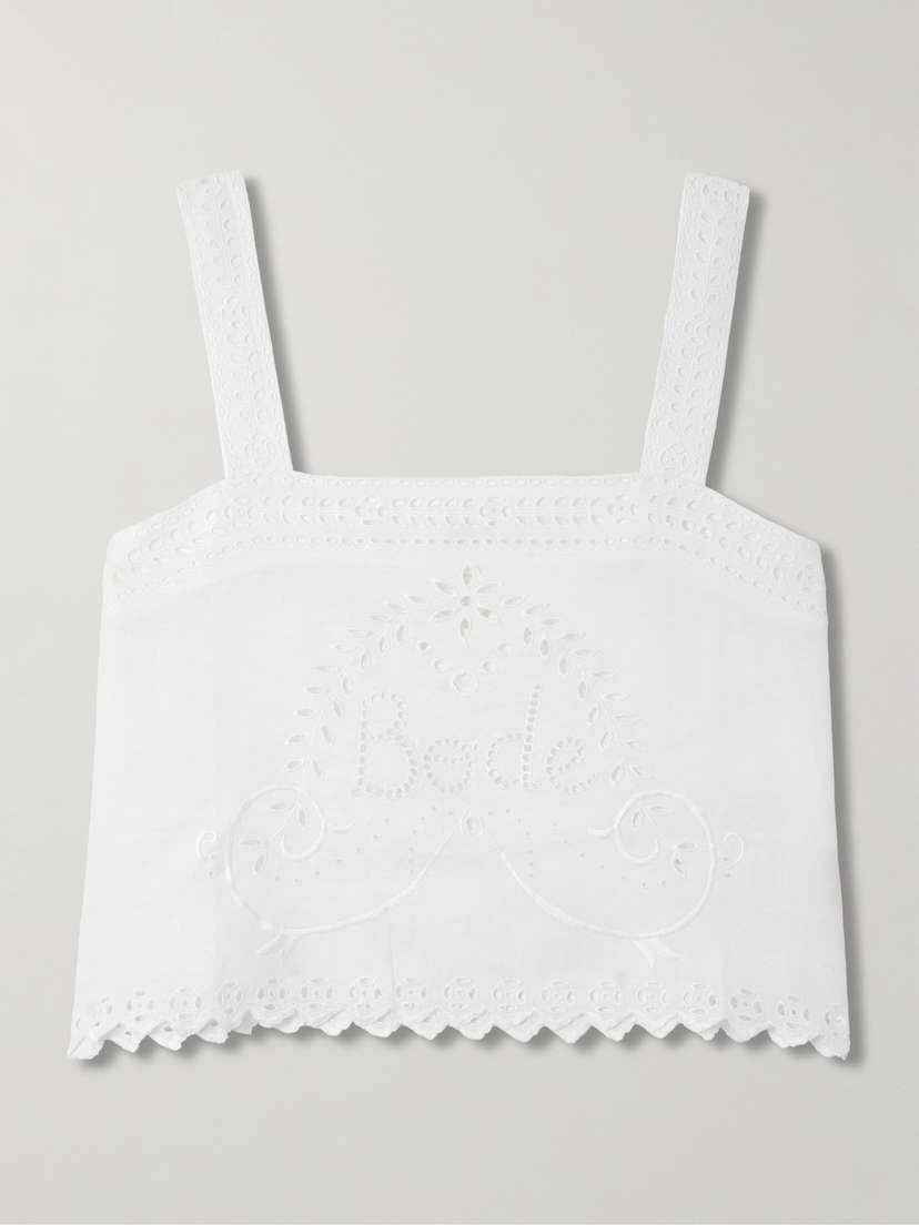 BODE Belvoir Broderie Anglaise Linen Tank
