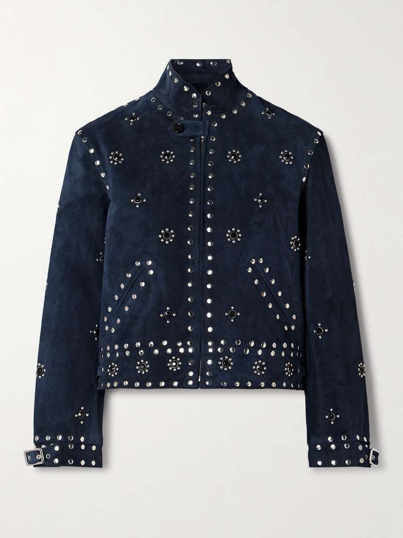 BODE Howard Embellished Suede Jacket