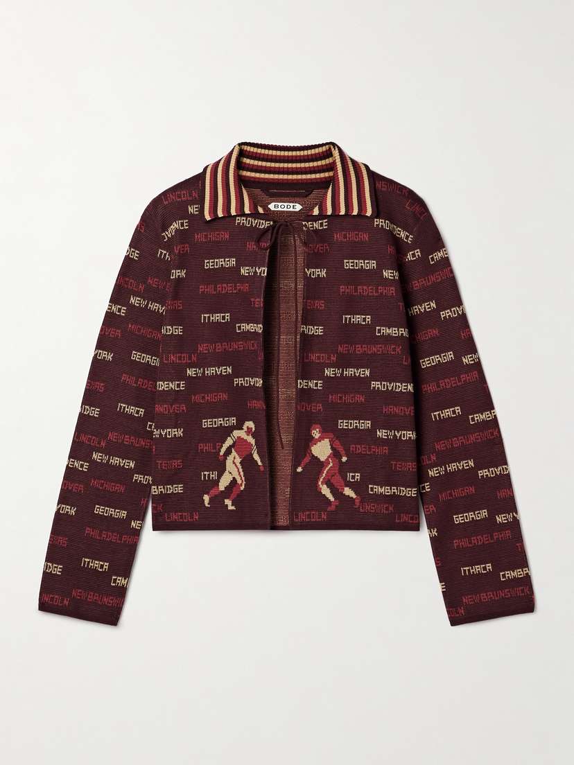 BODE Gridiron Cotton-jacquard Cardigan