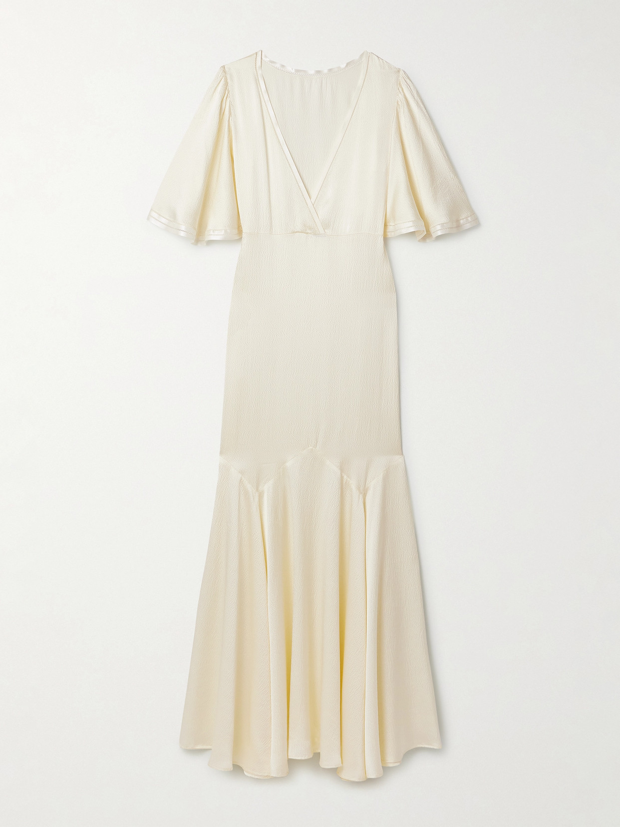 Shop Bode Claret Hammered-silk Gown In White