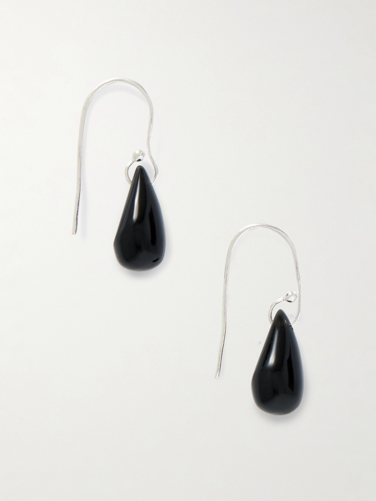 SOPHIE BUHAI DROPLET SILVER ONYX EARRINGS