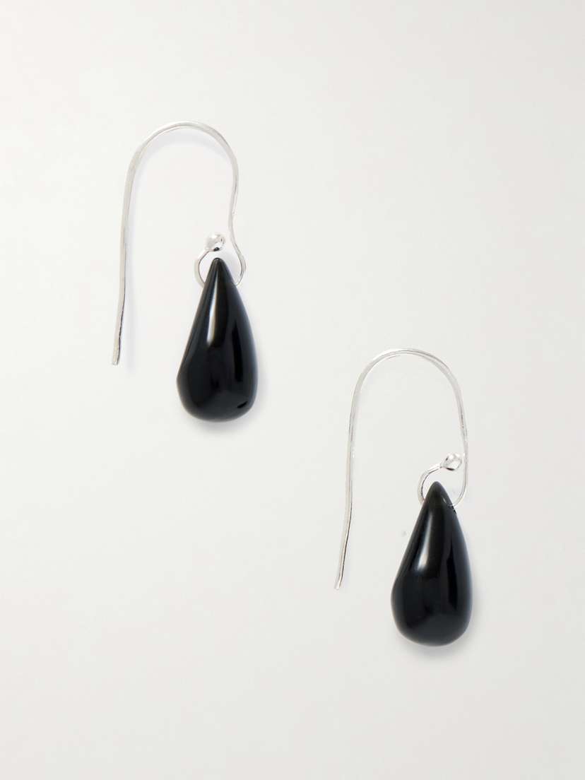 Sophie Buhai Droplet Silver Onyx Earrings