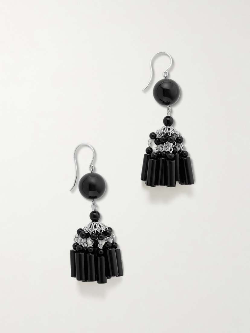 Sophie Buhai Flamenco Silver Onyx Earrings