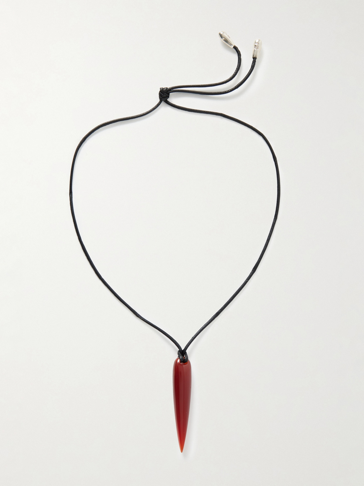 Sophie Buhai Small Spear Vegan Leather, Carnelian And Silver Necklace In Red