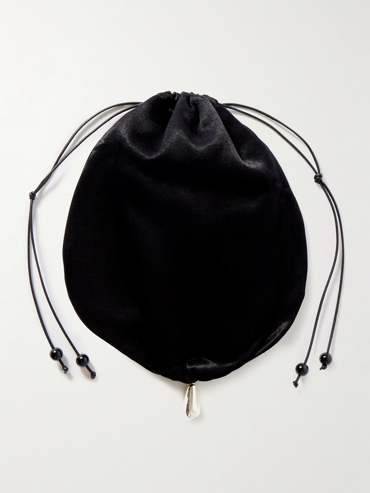 Sophie Buhai Teardrop Embellished Satin Pouch In Black