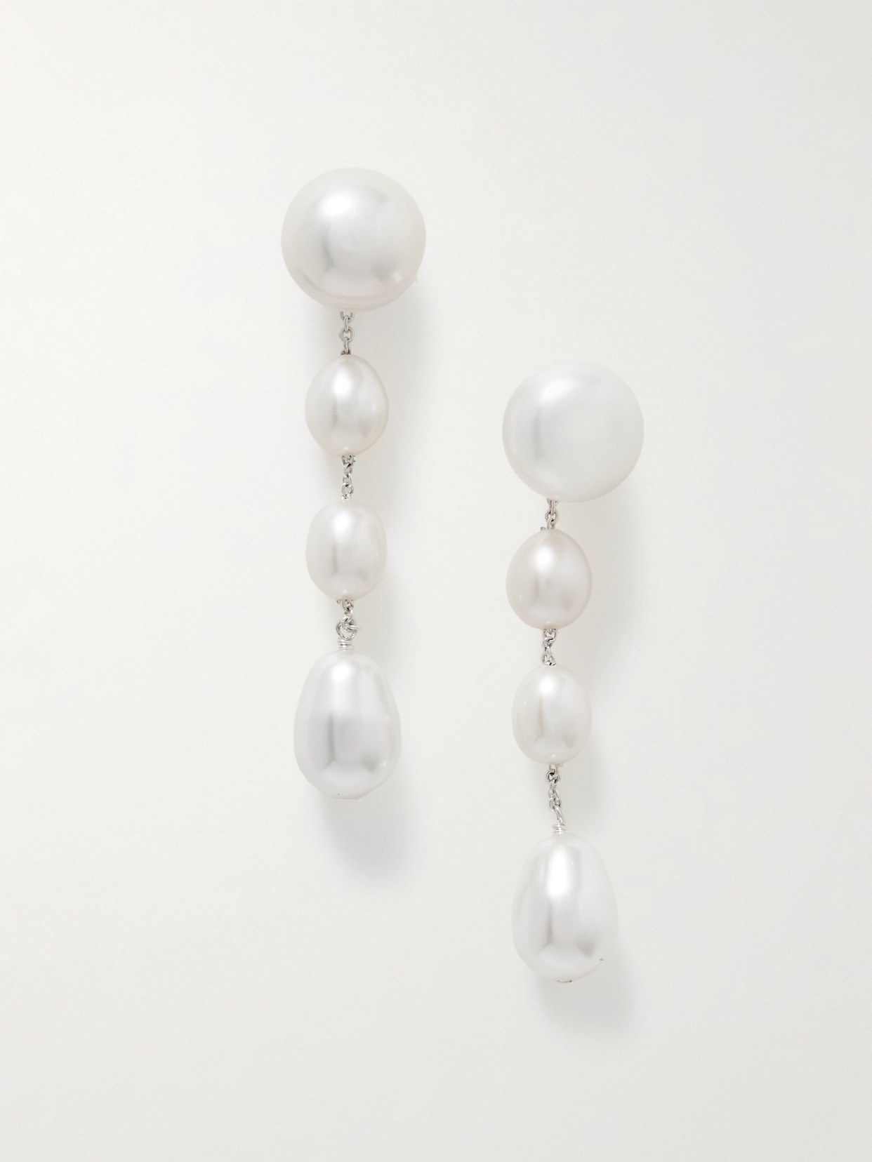 Sophie Buhai Large Eleanor Silver-tone Pearl Earrings In Multi