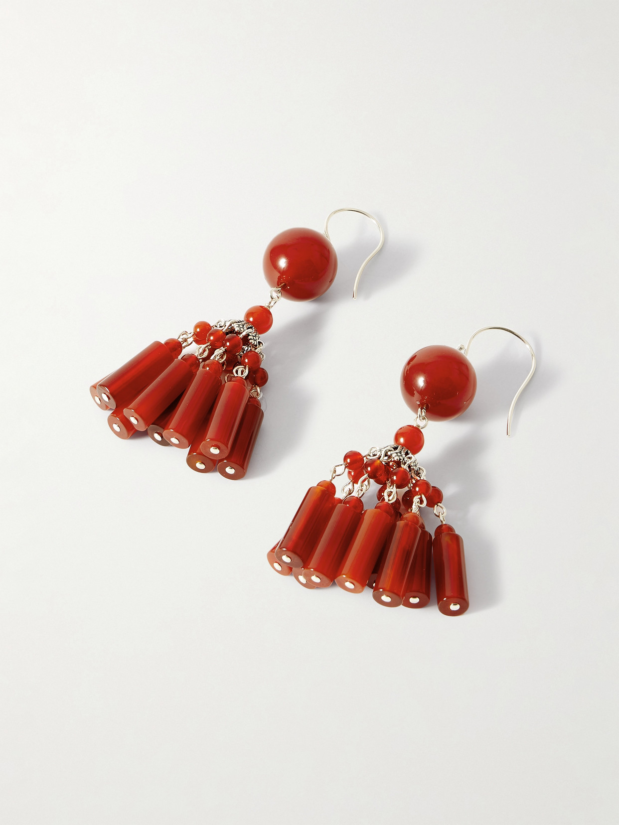 Sophie Buhai Flamenco Silver Carnelian Earrings In Red