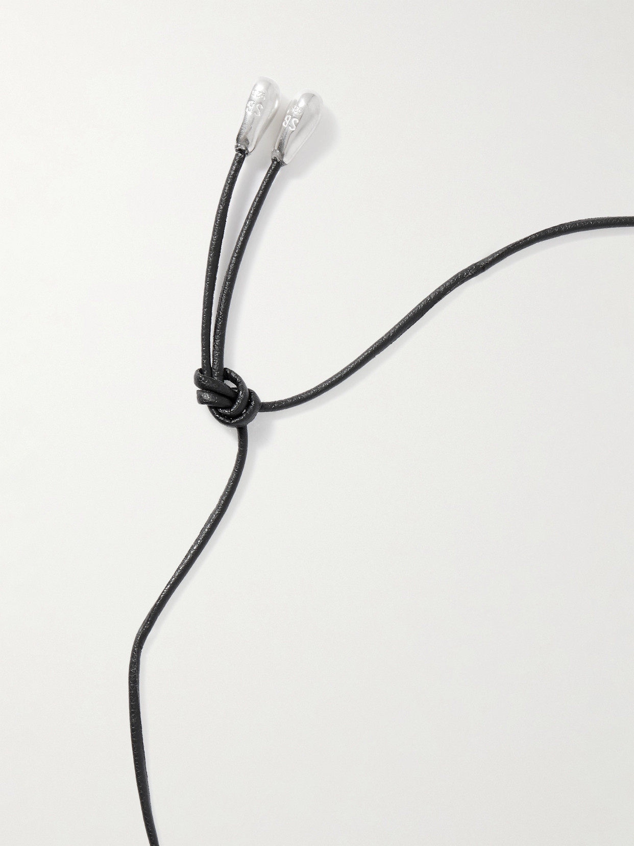 Sophie Buhai Spear Silver, Onyx And Cord Necklace In Black