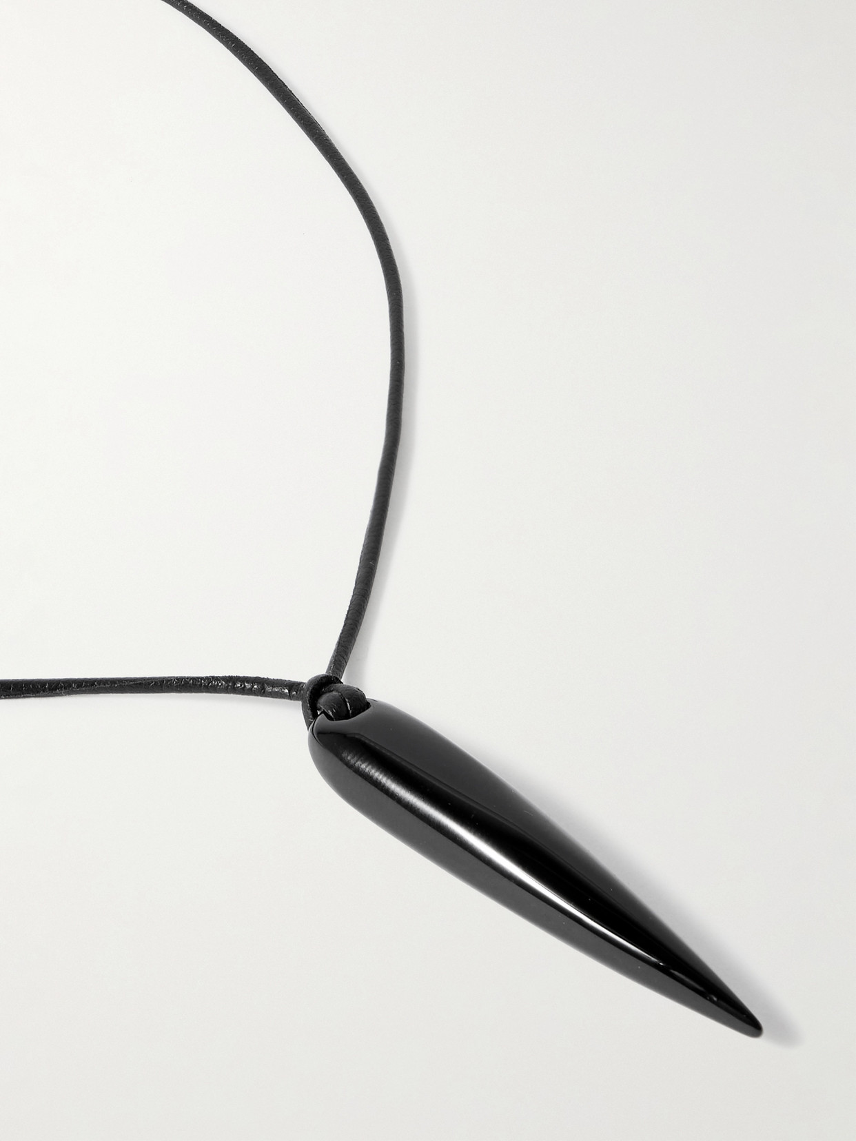 Sophie Buhai Spear Silver, Onyx And Cord Necklace In Black