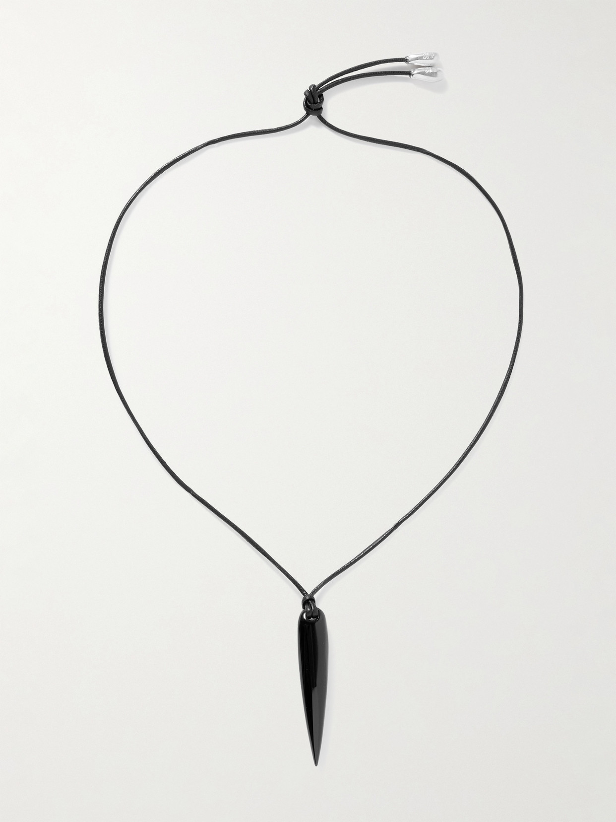 Sophie Buhai Spear Silver, Onyx And Cord Necklace In Black